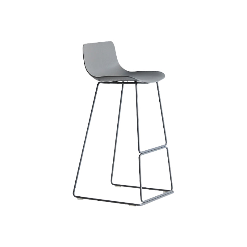 Nordic Bar-stool Plastic Counter Bar Stool for Kitchen Bar with Metal Legs Grey 1 Piece Bar Stool(30"H) Clearhalo 'Bar Furniture' 'Bar Stools' 'bar_stools' 'furn' 'furn_bar_stools' 'Furniture' 'furniture_bar_stools' 'Kitchen & Dining Furniture' 4791046
