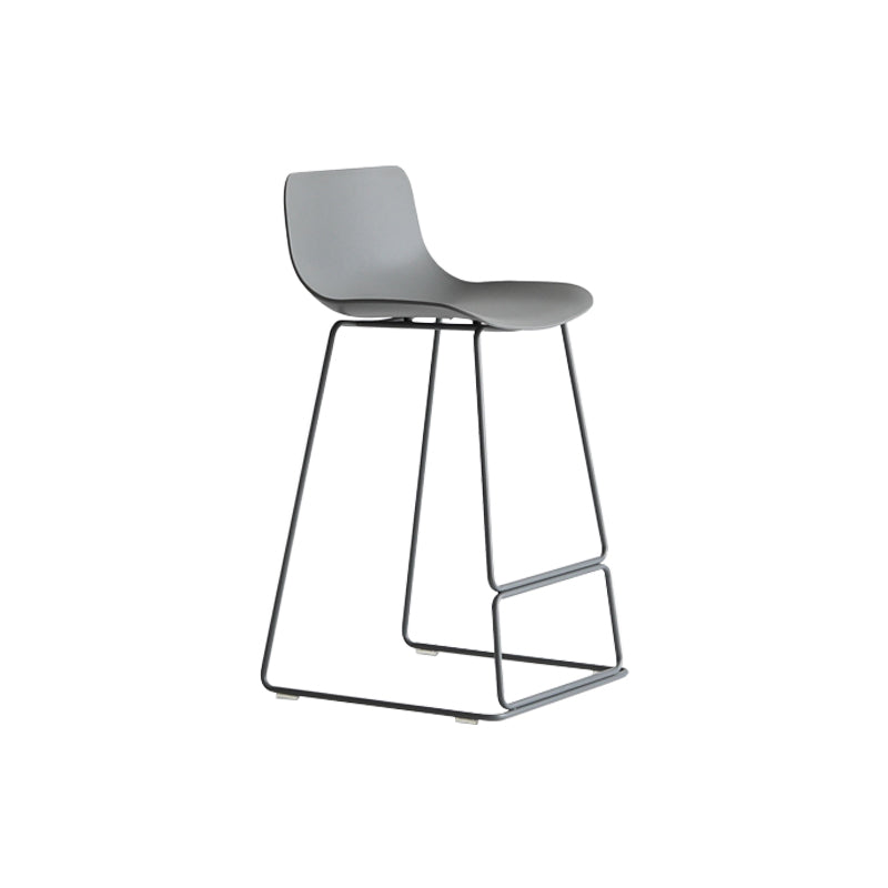 Nordic Bar-stool Plastic Counter Bar Stool for Kitchen Bar with Metal Legs Grey 1 Piece Clearhalo 'Bar Furniture' 'Bar Stools' 'bar_stools' 'furn' 'furn_bar_stools' 'Furniture' 'furniture_bar_stools' 'Kitchen & Dining Furniture' 4791053
