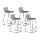 Nordic Bar-stool Plastic Counter Bar Stool for Kitchen Bar with Metal Legs Grey 4 Piece Set Clearhalo 'Bar Furniture' 'Bar Stools' 'bar_stools' 'furn' 'furn_bar_stools' 'Furniture' 'furniture_bar_stools' 'Kitchen & Dining Furniture' 4791057