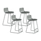 Nordic Bar-stool Plastic Counter Bar Stool for Kitchen Bar with Metal Legs Green 4 Piece Set Counter Stool (24"H) Clearhalo 'Bar Furniture' 'Bar Stools' 'bar_stools' 'furn' 'furn_bar_stools' 'Furniture' 'furniture_bar_stools' 'Kitchen & Dining Furniture' 4791062