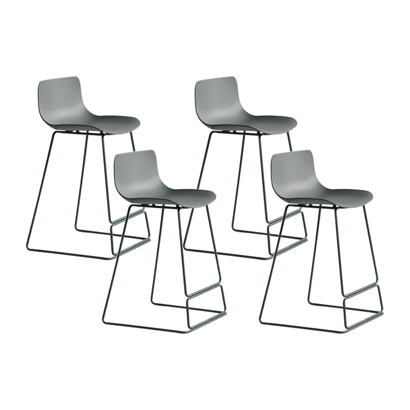 Nordic Bar-stool Plastic Counter Bar Stool for Kitchen Bar with Metal Legs Green 4 Piece Set Counter Stool (24"H) Clearhalo 'Bar Furniture' 'Bar Stools' 'bar_stools' 'furn' 'furn_bar_stools' 'Furniture' 'furniture_bar_stools' 'Kitchen & Dining Furniture' 4791062