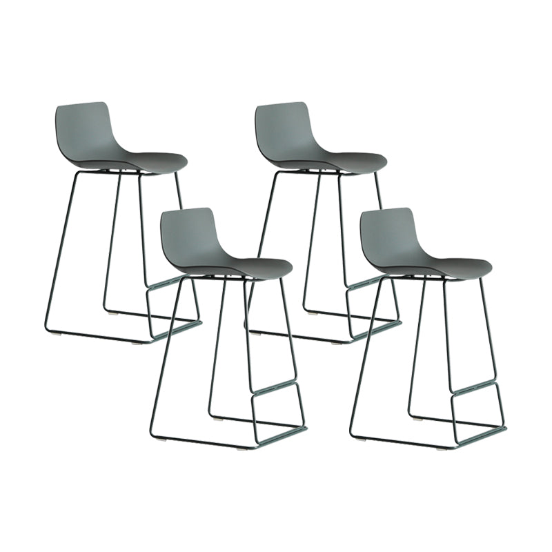 Nordic Bar-stool Plastic Counter Bar Stool for Kitchen Bar with Metal Legs Green 4 Piece Set Counter Stool(26"H) Clearhalo 'Bar Furniture' 'Bar Stools' 'bar_stools' 'furn' 'furn_bar_stools' 'Furniture' 'furniture_bar_stools' 'Kitchen & Dining Furniture' 4791065