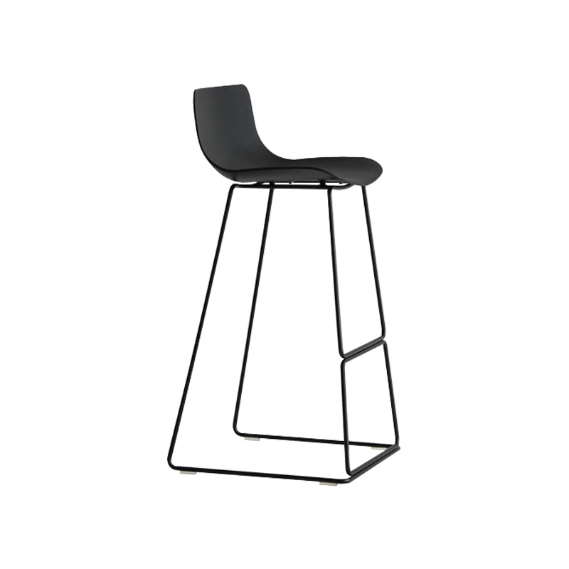 Nordic Bar-stool Plastic Counter Bar Stool for Kitchen Bar with Metal Legs Black 1 Piece Bar Stool(30"H) Clearhalo 'Bar Furniture' 'Bar Stools' 'bar_stools' 'furn' 'furn_bar_stools' 'Furniture' 'furniture_bar_stools' 'Kitchen & Dining Furniture' 4791069