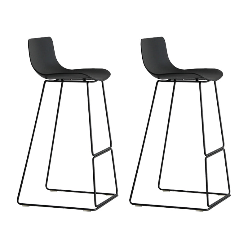 Nordic Bar-stool Plastic Counter Bar Stool for Kitchen Bar with Metal Legs Black 2 Piece Set Bar Stool(30"H) Clearhalo 'Bar Furniture' 'Bar Stools' 'bar_stools' 'furn' 'furn_bar_stools' 'Furniture' 'furniture_bar_stools' 'Kitchen & Dining Furniture' 4791070