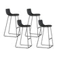 Nordic Bar-stool Plastic Counter Bar Stool for Kitchen Bar with Metal Legs Black 4 Piece Set Bar Stool(30"H) Clearhalo 'Bar Furniture' 'Bar Stools' 'bar_stools' 'furn' 'furn_bar_stools' 'Furniture' 'furniture_bar_stools' 'Kitchen & Dining Furniture' 4791071