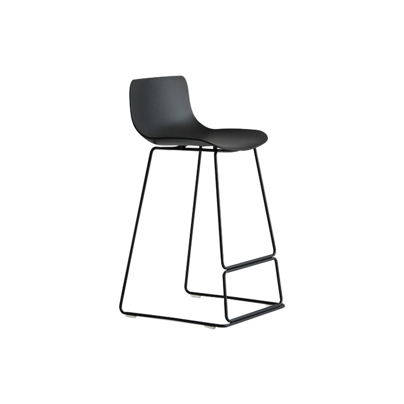 Nordic Bar-stool Plastic Counter Bar Stool for Kitchen Bar with Metal Legs Black 1 Piece Counter Stool(26"H) Clearhalo 'Bar Furniture' 'Bar Stools' 'bar_stools' 'furn' 'furn_bar_stools' 'Furniture' 'furniture_bar_stools' 'Kitchen & Dining Furniture' 4791072