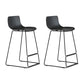 Nordic Bar-stool Plastic Counter Bar Stool for Kitchen Bar with Metal Legs Black 2 Piece Set Counter Stool(26"H) Clearhalo 'Bar Furniture' 'Bar Stools' 'bar_stools' 'furn' 'furn_bar_stools' 'Furniture' 'furniture_bar_stools' 'Kitchen & Dining Furniture' 4791073