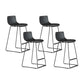 Nordic Bar-stool Plastic Counter Bar Stool for Kitchen Bar with Metal Legs Black 4 Piece Set Counter Stool(26"H) Clearhalo 'Bar Furniture' 'Bar Stools' 'bar_stools' 'furn' 'furn_bar_stools' 'Furniture' 'furniture_bar_stools' 'Kitchen & Dining Furniture' 4791074
