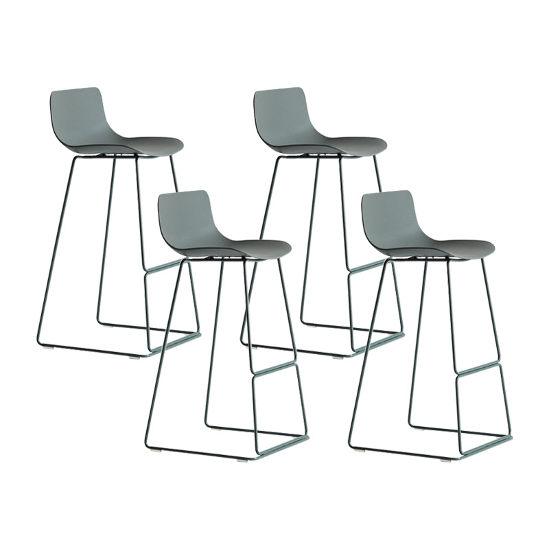 Nordic Bar-stool Plastic Counter Bar Stool for Kitchen Bar with Metal Legs Green 4 Piece Set Bar Stool(30"H) Clearhalo 'Bar Furniture' 'Bar Stools' 'bar_stools' 'furn' 'furn_bar_stools' 'Furniture' 'furniture_bar_stools' 'Kitchen & Dining Furniture' 4791077
