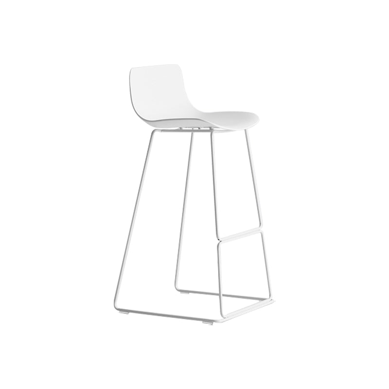 Nordic Bar-stool Plastic Counter Bar Stool for Kitchen Bar with Metal Legs White 1 Piece Bar Stool(30"H) Clearhalo 'Bar Furniture' 'Bar Stools' 'bar_stools' 'furn' 'furn_bar_stools' 'Furniture' 'furniture_bar_stools' 'Kitchen & Dining Furniture' 4791078