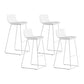 Nordic Bar-stool Plastic Counter Bar Stool for Kitchen Bar with Metal Legs White 4 Piece Set Bar Stool(30"H) Clearhalo 'Bar Furniture' 'Bar Stools' 'bar_stools' 'furn' 'furn_bar_stools' 'Furniture' 'furniture_bar_stools' 'Kitchen & Dining Furniture' 4791080