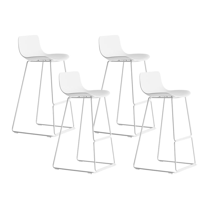 Nordic Bar-stool Plastic Counter Bar Stool for Kitchen Bar with Metal Legs White 4 Piece Set Bar Stool(30"H) Clearhalo 'Bar Furniture' 'Bar Stools' 'bar_stools' 'furn' 'furn_bar_stools' 'Furniture' 'furniture_bar_stools' 'Kitchen & Dining Furniture' 4791080
