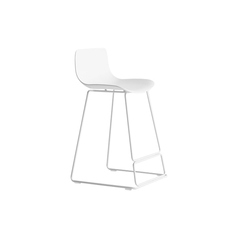 Nordic Bar-stool Plastic Counter Bar Stool for Kitchen Bar with Metal Legs White 1 Piece Counter Stool(26"H) Clearhalo 'Bar Furniture' 'Bar Stools' 'bar_stools' 'furn' 'furn_bar_stools' 'Furniture' 'furniture_bar_stools' 'Kitchen & Dining Furniture' 4791081