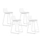 Nordic Bar-stool Plastic Counter Bar Stool for Kitchen Bar with Metal Legs White 4 Piece Set Counter Stool(26"H) Clearhalo 'Bar Furniture' 'Bar Stools' 'bar_stools' 'furn' 'furn_bar_stools' 'Furniture' 'furniture_bar_stools' 'Kitchen & Dining Furniture' 4791083
