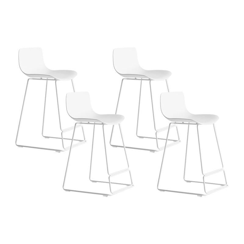 Nordic Bar-stool Plastic Counter Bar Stool for Kitchen Bar with Metal Legs White 4 Piece Set Counter Stool(26"H) Clearhalo 'Bar Furniture' 'Bar Stools' 'bar_stools' 'furn' 'furn_bar_stools' 'Furniture' 'furniture_bar_stools' 'Kitchen & Dining Furniture' 4791083