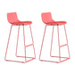 Nordic Bar-stool Plastic Counter Bar Stool for Kitchen Bar with Metal Legs Red 2 Piece Set Bar Stool(30"H) Clearhalo 'Bar Furniture' 'Bar Stools' 'bar_stools' 'furn' 'furn_bar_stools' 'Furniture' 'furniture_bar_stools' 'Kitchen & Dining Furniture' 4791085