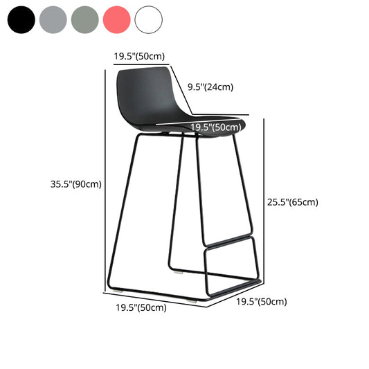 Nordic Bar-stool Plastic Counter Bar Stool for Kitchen Bar with Metal Legs Clearhalo 'Bar Furniture' 'Bar Stools' 'bar_stools' 'furn' 'furn_bar_stools' 'Furniture' 'furniture_bar_stools' 'Kitchen & Dining Furniture' 4791088