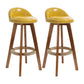 27.56" Wood Scandinavian Kitchen Dining Room Armless Stool Low Back Bar Stool Yellow 2 Piece Set Clearhalo 'Bar Furniture' 'Bar Stools' 'bar_stools' 'furn' 'furn_bar_stools' 'Furniture' 'furniture_bar_stools' 'Kitchen & Dining Furniture' 4791092