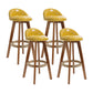 27.56" Wood Scandinavian Kitchen Dining Room Armless Stool Low Back Bar Stool Yellow 4 Piece Set Clearhalo 'Bar Furniture' 'Bar Stools' 'bar_stools' 'furn' 'furn_bar_stools' 'Furniture' 'furniture_bar_stools' 'Kitchen & Dining Furniture' 4791095