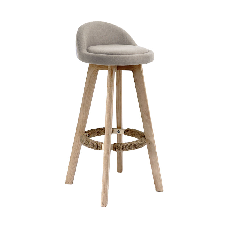27.56" Wood Scandinavian Kitchen Dining Room Armless Stool Low Back Bar Stool Khaki 1 Piece Clearhalo 'Bar Furniture' 'Bar Stools' 'bar_stools' 'furn' 'furn_bar_stools' 'Furniture' 'furniture_bar_stools' 'Kitchen & Dining Furniture' 4791097
