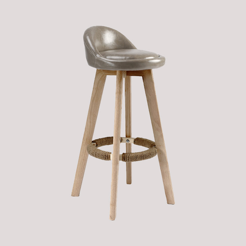 27.56" Wood Scandinavian Kitchen Dining Room Armless Stool Low Back Bar Stool Clearhalo 'Bar Furniture' 'Bar Stools' 'bar_stools' 'furn' 'furn_bar_stools' 'Furniture' 'furniture_bar_stools' 'Kitchen & Dining Furniture' 4791098