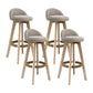 27.56" Wood Scandinavian Kitchen Dining Room Armless Stool Low Back Bar Stool Khaki 4 Piece Set Clearhalo 'Bar Furniture' 'Bar Stools' 'bar_stools' 'furn' 'furn_bar_stools' 'Furniture' 'furniture_bar_stools' 'Kitchen & Dining Furniture' 4791100