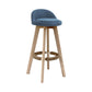 27.56" Wood Scandinavian Kitchen Dining Room Armless Stool Low Back Bar Stool Dark Blue 1 Piece Clearhalo 'Bar Furniture' 'Bar Stools' 'bar_stools' 'furn' 'furn_bar_stools' 'Furniture' 'furniture_bar_stools' 'Kitchen & Dining Furniture' 4791102