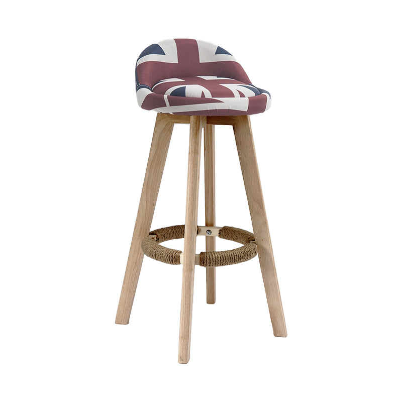 27.56" Wood Scandinavian Kitchen Dining Room Armless Stool Low Back Bar Stool Beige 1 Piece Clearhalo 'Bar Furniture' 'Bar Stools' 'bar_stools' 'furn' 'furn_bar_stools' 'Furniture' 'furniture_bar_stools' 'Kitchen & Dining Furniture' 4791105