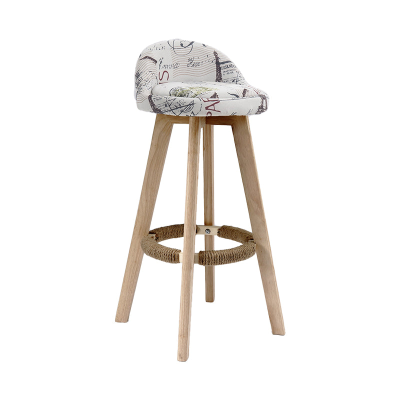 27.56" Wood Scandinavian Kitchen Dining Room Armless Stool Low Back Bar Stool Floral 1 Piece Clearhalo 'Bar Furniture' 'Bar Stools' 'bar_stools' 'furn' 'furn_bar_stools' 'Furniture' 'furniture_bar_stools' 'Kitchen & Dining Furniture' 4791108
