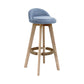 27.56" Wood Scandinavian Kitchen Dining Room Armless Stool Low Back Bar Stool Royal Blue 1 Piece Clearhalo 'Bar Furniture' 'Bar Stools' 'bar_stools' 'furn' 'furn_bar_stools' 'Furniture' 'furniture_bar_stools' 'Kitchen & Dining Furniture' 4791111