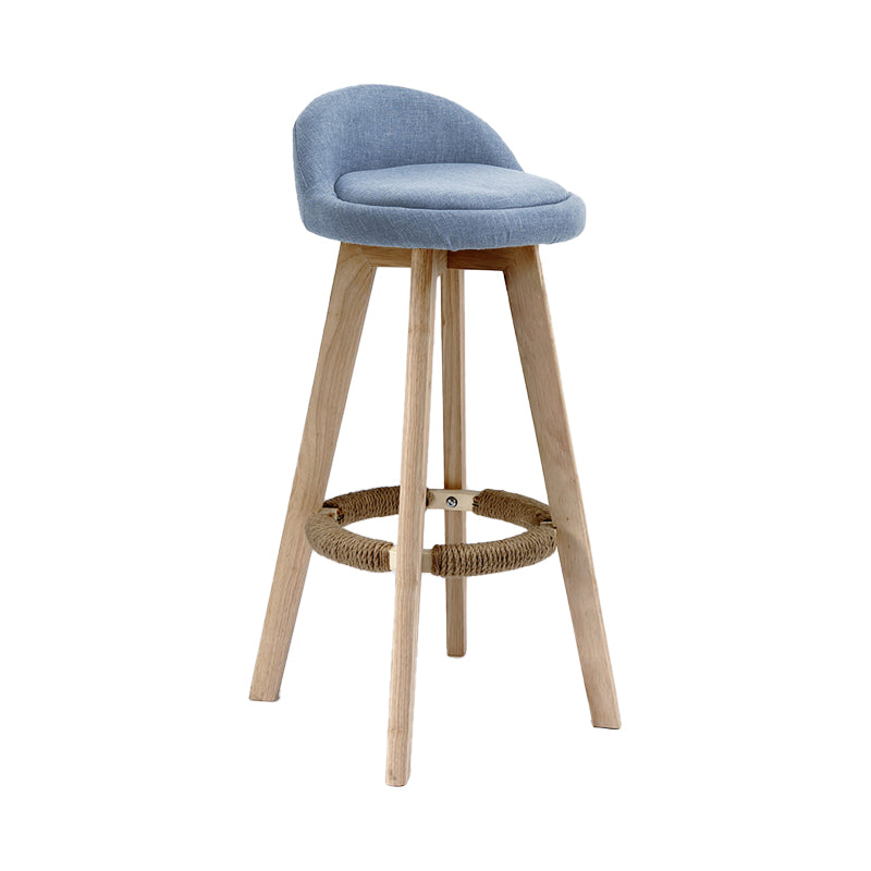 27.56" Wood Scandinavian Kitchen Dining Room Armless Stool Low Back Bar Stool Royal Blue 1 Piece Clearhalo 'Bar Furniture' 'Bar Stools' 'bar_stools' 'furn' 'furn_bar_stools' 'Furniture' 'furniture_bar_stools' 'Kitchen & Dining Furniture' 4791111