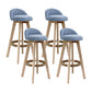 27.56" Wood Scandinavian Kitchen Dining Room Armless Stool Low Back Bar Stool Royal Blue 4 Piece Set Clearhalo 'Bar Furniture' 'Bar Stools' 'bar_stools' 'furn' 'furn_bar_stools' 'Furniture' 'furniture_bar_stools' 'Kitchen & Dining Furniture' 4791113