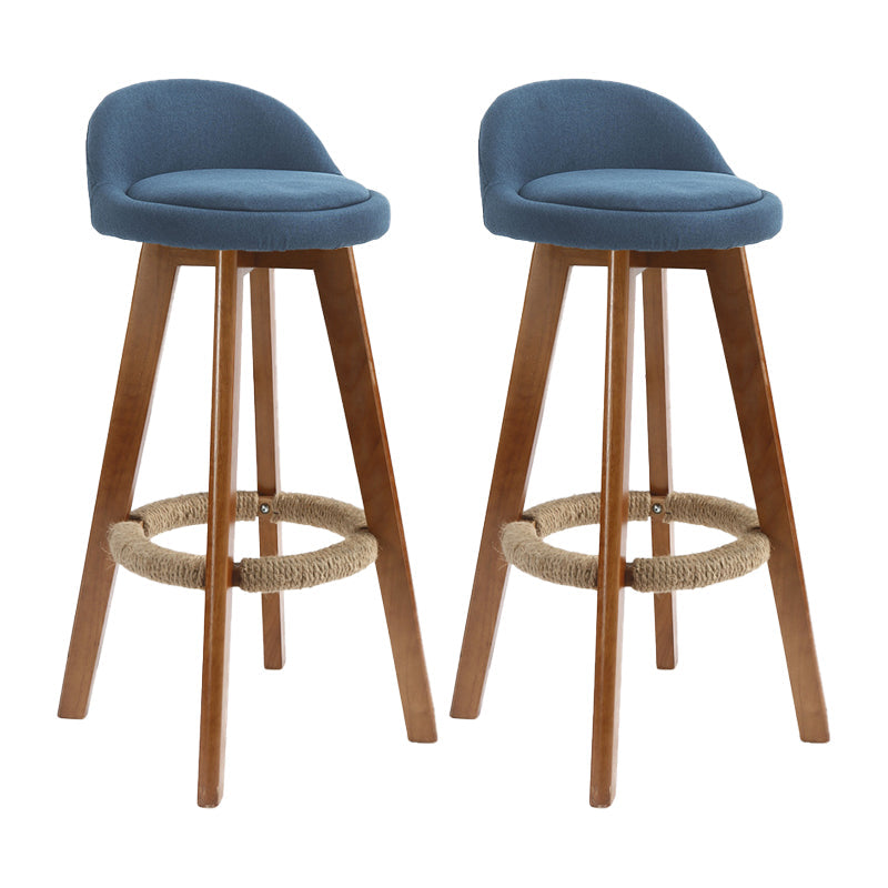 27.56" Wood Scandinavian Kitchen Dining Room Armless Stool Low Back Bar Stool Blue 2 Piece Set Clearhalo 'Bar Furniture' 'Bar Stools' 'bar_stools' 'furn' 'furn_bar_stools' 'Furniture' 'furniture_bar_stools' 'Kitchen & Dining Furniture' 4791115