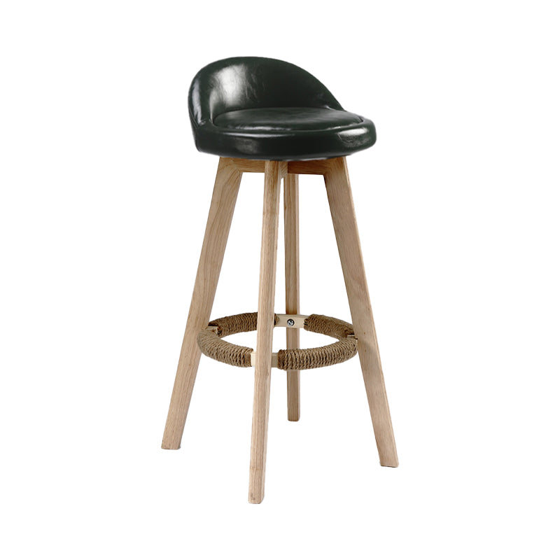27.56" Wood Scandinavian Kitchen Dining Room Armless Stool Low Back Bar Stool Blackish Green 1 Piece Clearhalo 'Bar Furniture' 'Bar Stools' 'bar_stools' 'furn' 'furn_bar_stools' 'Furniture' 'furniture_bar_stools' 'Kitchen & Dining Furniture' 4791117