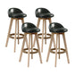 27.56" Wood Scandinavian Kitchen Dining Room Armless Stool Low Back Bar Stool Blackish Green 4 Piece Set Clearhalo 'Bar Furniture' 'Bar Stools' 'bar_stools' 'furn' 'furn_bar_stools' 'Furniture' 'furniture_bar_stools' 'Kitchen & Dining Furniture' 4791119