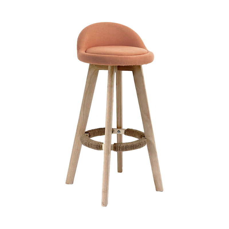 27.56" Wood Scandinavian Kitchen Dining Room Armless Stool Low Back Bar Stool Orange 1 Piece Clearhalo 'Bar Furniture' 'Bar Stools' 'bar_stools' 'furn' 'furn_bar_stools' 'Furniture' 'furniture_bar_stools' 'Kitchen & Dining Furniture' 4791120