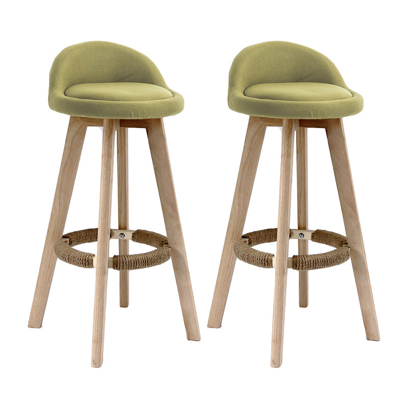 27.56" Wood Scandinavian Kitchen Dining Room Armless Stool Low Back Bar Stool Green 2 Piece Set Clearhalo 'Bar Furniture' 'Bar Stools' 'bar_stools' 'furn' 'furn_bar_stools' 'Furniture' 'furniture_bar_stools' 'Kitchen & Dining Furniture' 4791124