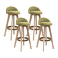 27.56" Wood Scandinavian Kitchen Dining Room Armless Stool Low Back Bar Stool Green 4 Piece Set Clearhalo 'Bar Furniture' 'Bar Stools' 'bar_stools' 'furn' 'furn_bar_stools' 'Furniture' 'furniture_bar_stools' 'Kitchen & Dining Furniture' 4791125