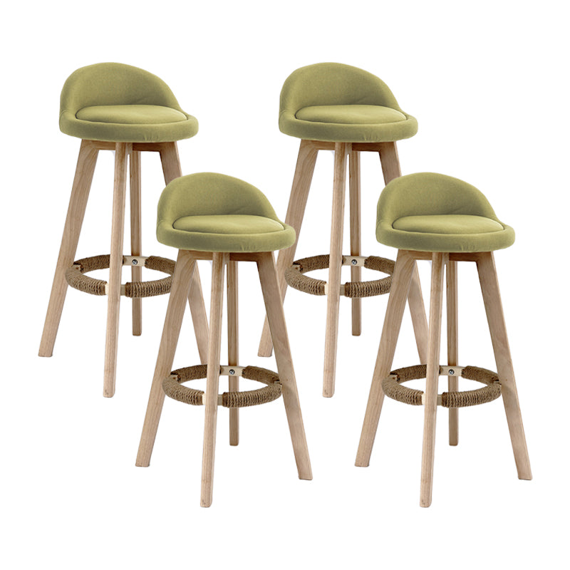 27.56" Wood Scandinavian Kitchen Dining Room Armless Stool Low Back Bar Stool Green 4 Piece Set Clearhalo 'Bar Furniture' 'Bar Stools' 'bar_stools' 'furn' 'furn_bar_stools' 'Furniture' 'furniture_bar_stools' 'Kitchen & Dining Furniture' 4791125
