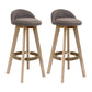 27.56" Wood Scandinavian Kitchen Dining Room Armless Stool Low Back Bar Stool Brown 2 Piece Set Clearhalo 'Bar Furniture' 'Bar Stools' 'bar_stools' 'furn' 'furn_bar_stools' 'Furniture' 'furniture_bar_stools' 'Kitchen & Dining Furniture' 4791127