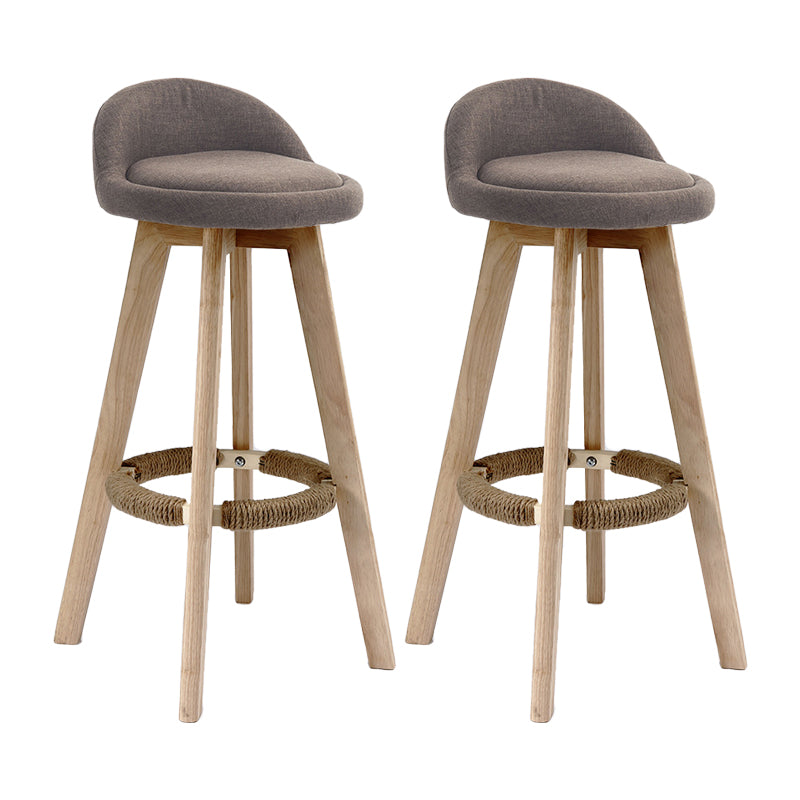 27.56" Wood Scandinavian Kitchen Dining Room Armless Stool Low Back Bar Stool Brown 2 Piece Set Clearhalo 'Bar Furniture' 'Bar Stools' 'bar_stools' 'furn' 'furn_bar_stools' 'Furniture' 'furniture_bar_stools' 'Kitchen & Dining Furniture' 4791127
