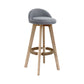 27.56" Wood Scandinavian Kitchen Dining Room Armless Stool Low Back Bar Stool Smoke Gray 1 Piece Clearhalo 'Bar Furniture' 'Bar Stools' 'bar_stools' 'furn' 'furn_bar_stools' 'Furniture' 'furniture_bar_stools' 'Kitchen & Dining Furniture' 4791129