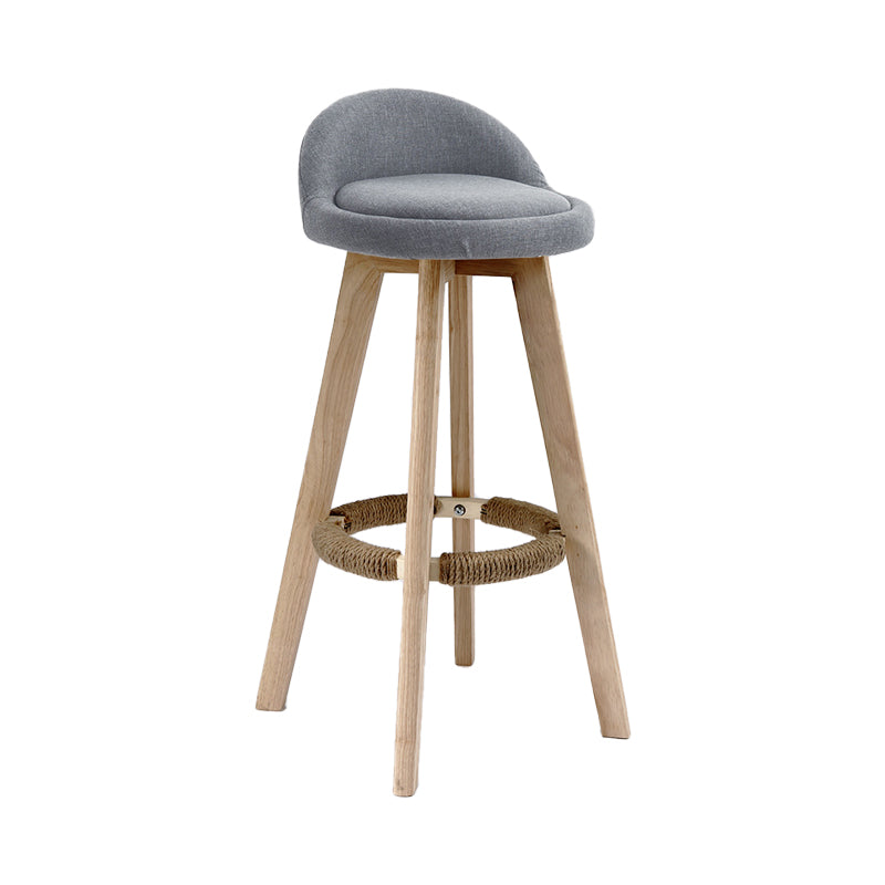 27.56" Wood Scandinavian Kitchen Dining Room Armless Stool Low Back Bar Stool Smoke Gray 1 Piece Clearhalo 'Bar Furniture' 'Bar Stools' 'bar_stools' 'furn' 'furn_bar_stools' 'Furniture' 'furniture_bar_stools' 'Kitchen & Dining Furniture' 4791129
