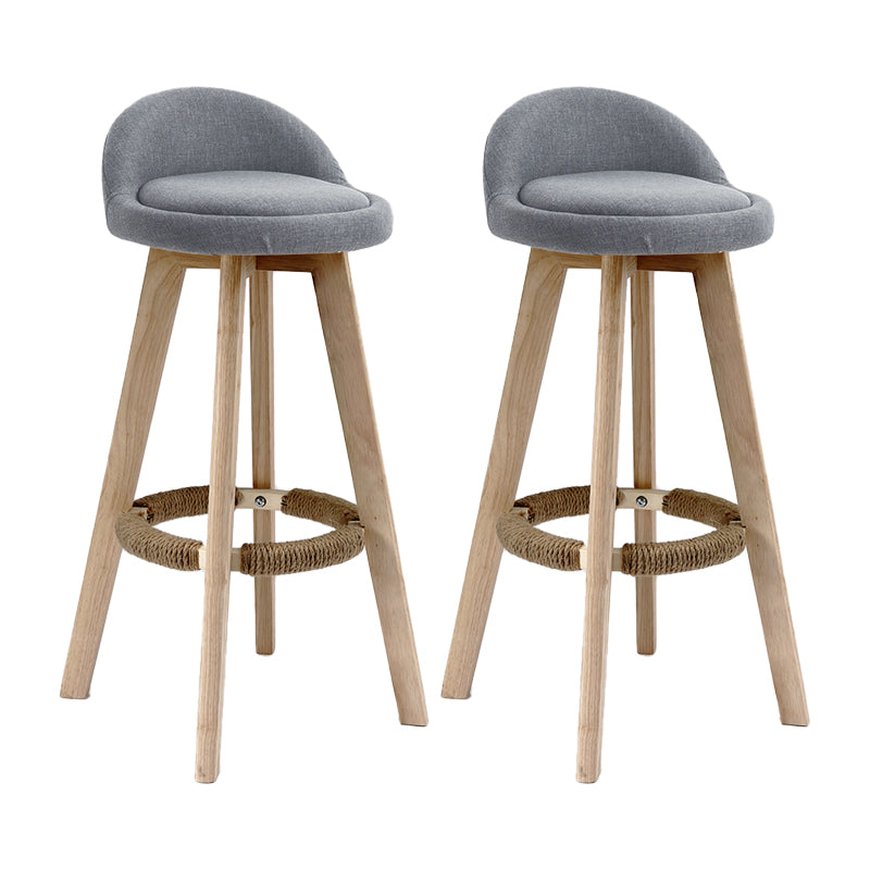 27.56" Wood Scandinavian Kitchen Dining Room Armless Stool Low Back Bar Stool Smoke Gray 2 Piece Set Clearhalo 'Bar Furniture' 'Bar Stools' 'bar_stools' 'furn' 'furn_bar_stools' 'Furniture' 'furniture_bar_stools' 'Kitchen & Dining Furniture' 4791130