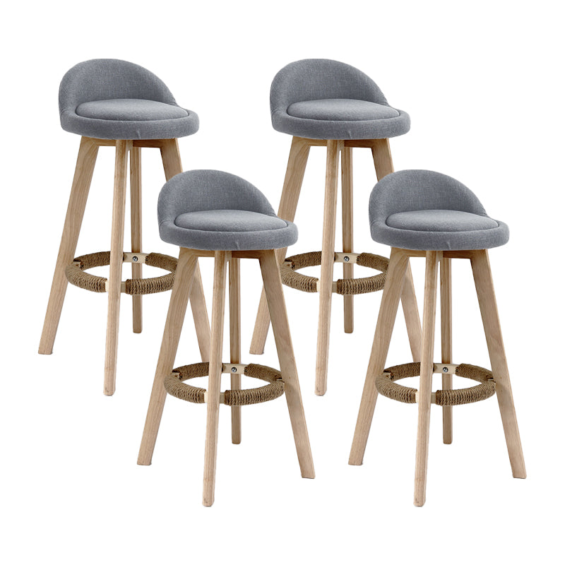 27.56" Wood Scandinavian Kitchen Dining Room Armless Stool Low Back Bar Stool Smoke Gray 4 Piece Set Clearhalo 'Bar Furniture' 'Bar Stools' 'bar_stools' 'furn' 'furn_bar_stools' 'Furniture' 'furniture_bar_stools' 'Kitchen & Dining Furniture' 4791131