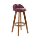 27.56" Wood Scandinavian Kitchen Dining Room Armless Stool Low Back Bar Stool Burgundy 1 Piece Clearhalo 'Bar Furniture' 'Bar Stools' 'bar_stools' 'furn' 'furn_bar_stools' 'Furniture' 'furniture_bar_stools' 'Kitchen & Dining Furniture' 4791132