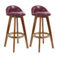 27.56" Wood Scandinavian Kitchen Dining Room Armless Stool Low Back Bar Stool Burgundy 2 Piece Set Clearhalo 'Bar Furniture' 'Bar Stools' 'bar_stools' 'furn' 'furn_bar_stools' 'Furniture' 'furniture_bar_stools' 'Kitchen & Dining Furniture' 4791133