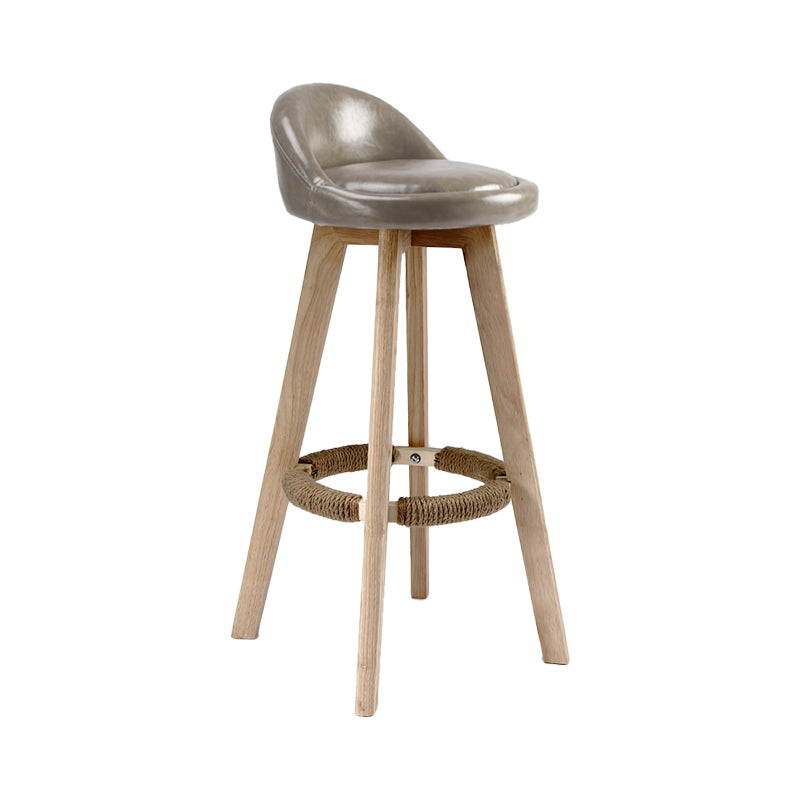 27.56" Wood Scandinavian Kitchen Dining Room Armless Stool Low Back Bar Stool Grey 1 Piece Clearhalo 'Bar Furniture' 'Bar Stools' 'bar_stools' 'furn' 'furn_bar_stools' 'Furniture' 'furniture_bar_stools' 'Kitchen & Dining Furniture' 4791135