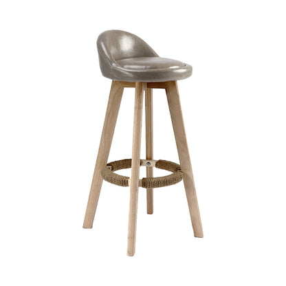 27.56" Wood Scandinavian Kitchen Dining Room Armless Stool Low Back Bar Stool Grey 1 Piece Clearhalo 'Bar Furniture' 'Bar Stools' 'bar_stools' 'furn' 'furn_bar_stools' 'Furniture' 'furniture_bar_stools' 'Kitchen & Dining Furniture' 4791135