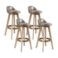 27.56" Wood Scandinavian Kitchen Dining Room Armless Stool Low Back Bar Stool Grey 4 Piece Set Clearhalo 'Bar Furniture' 'Bar Stools' 'bar_stools' 'furn' 'furn_bar_stools' 'Furniture' 'furniture_bar_stools' 'Kitchen & Dining Furniture' 4791137